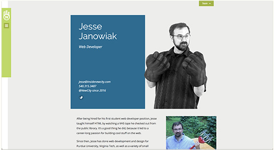 Partial screenshot of Jesse's profile