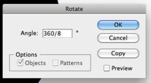 "Rotate" dialog box in Illustrator