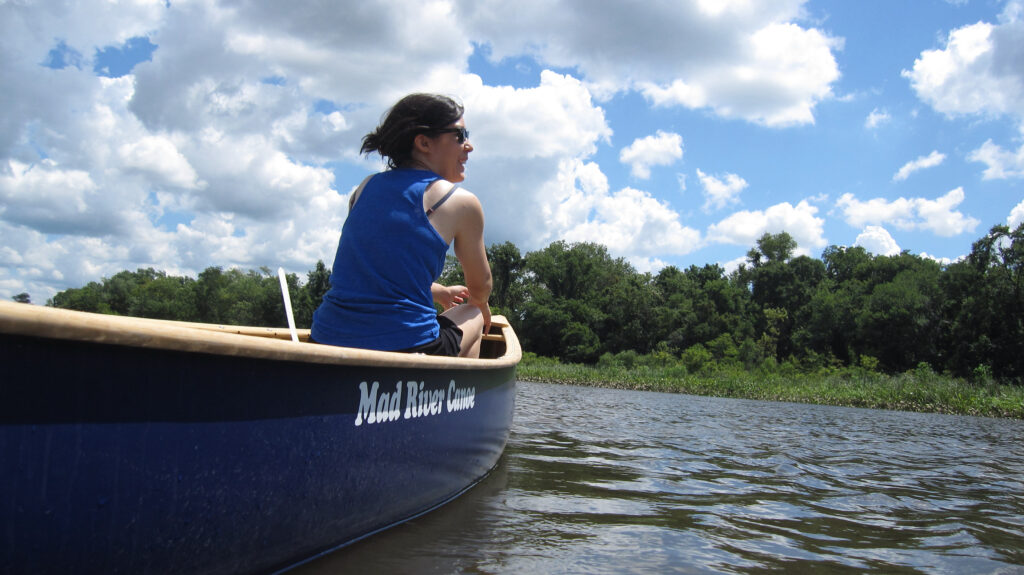 Photo of Amy canoeing