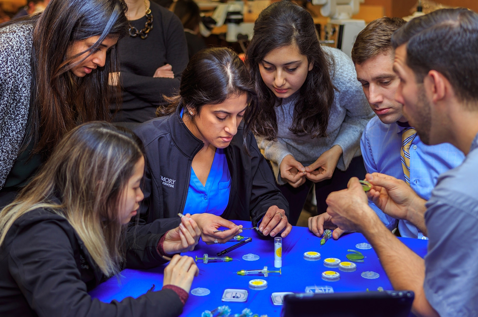 Emory medical students doing a group exercise