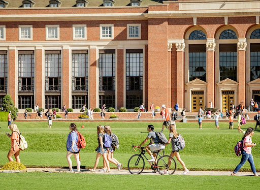 students walking around OSU campus