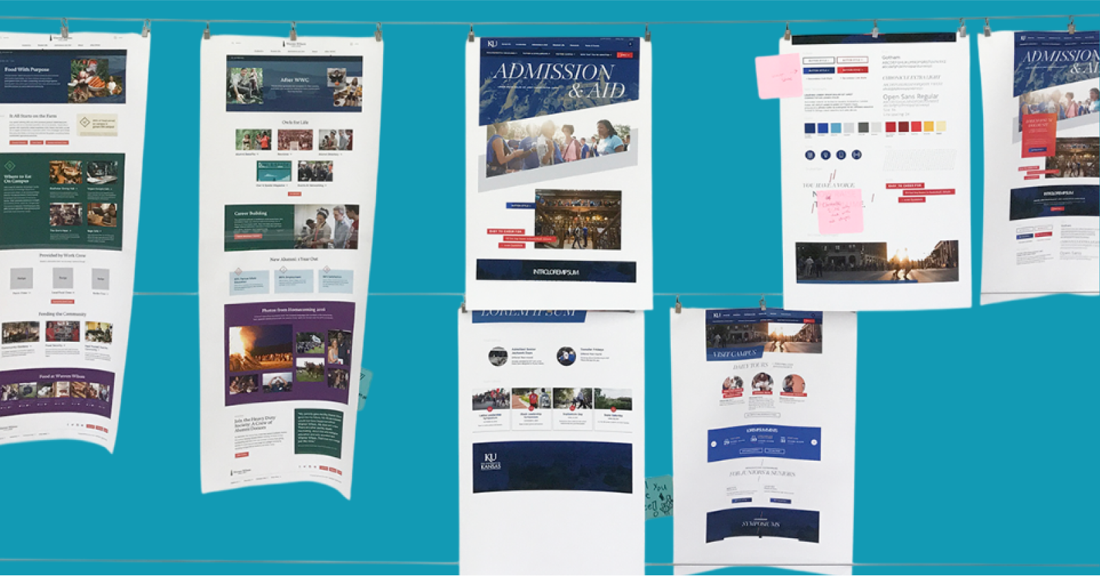 a graphic of component-based web page paper prototypes