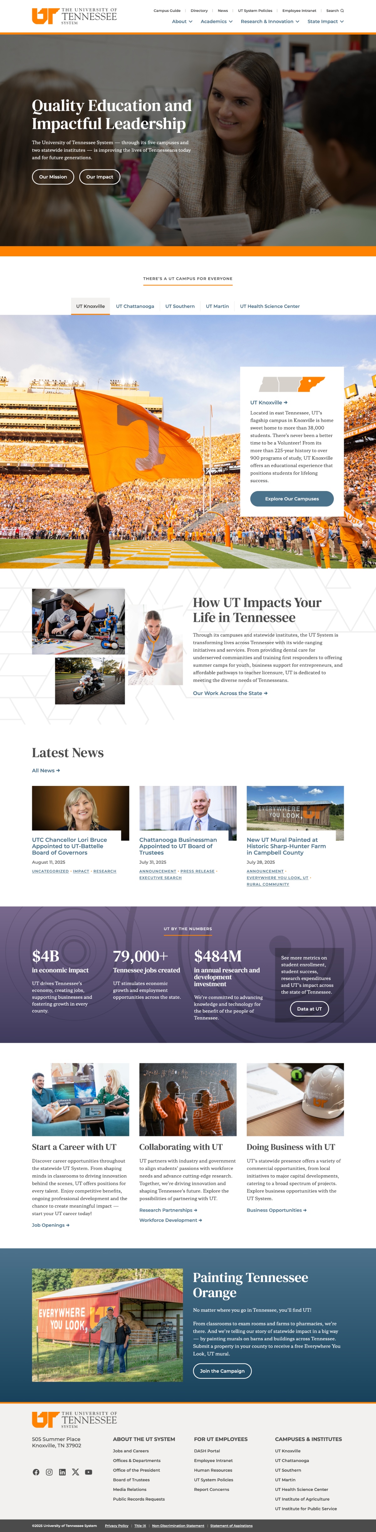 University of Tennessee System Homepage