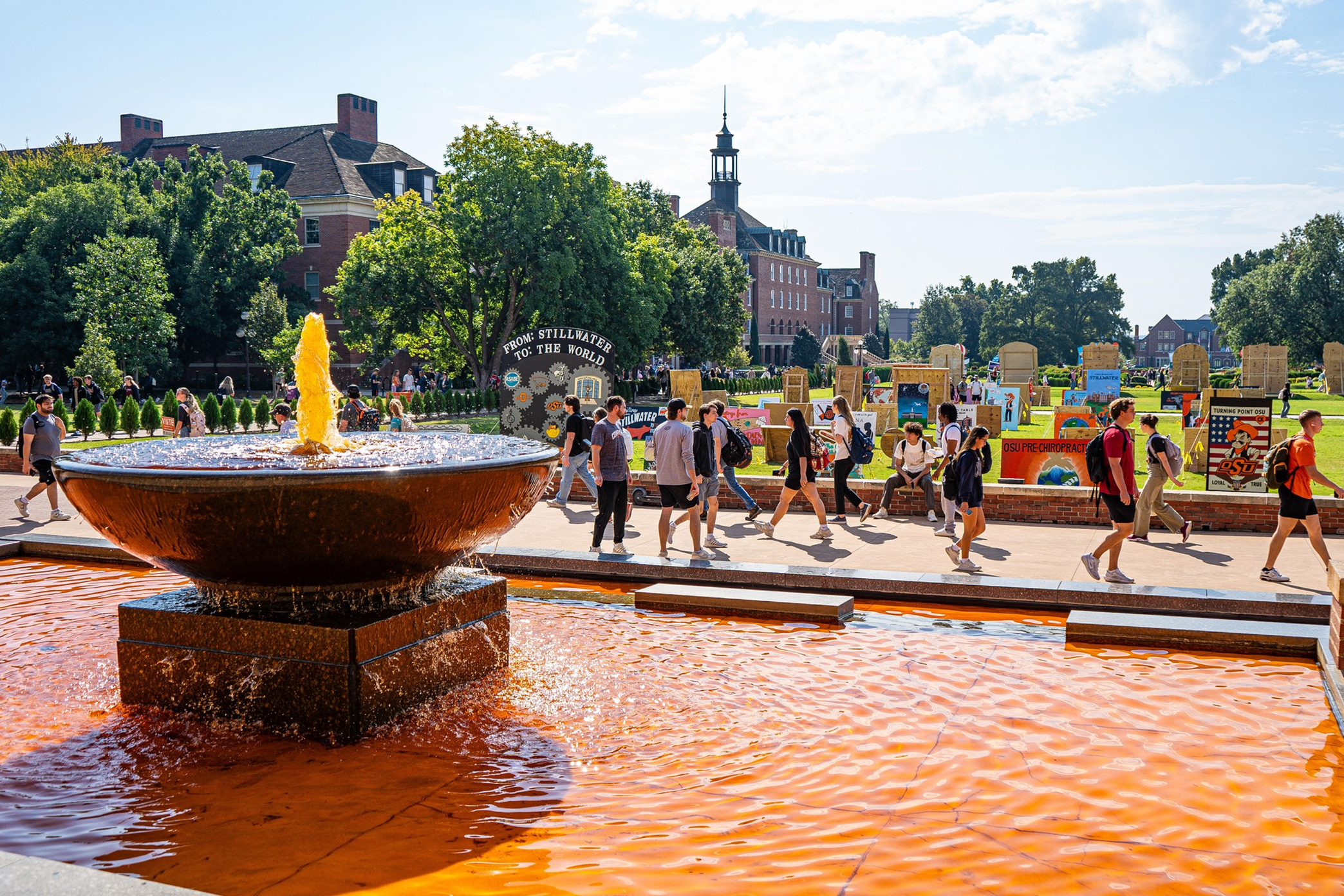 OSU Orange Fountain Dyeing and Royalty Coronation