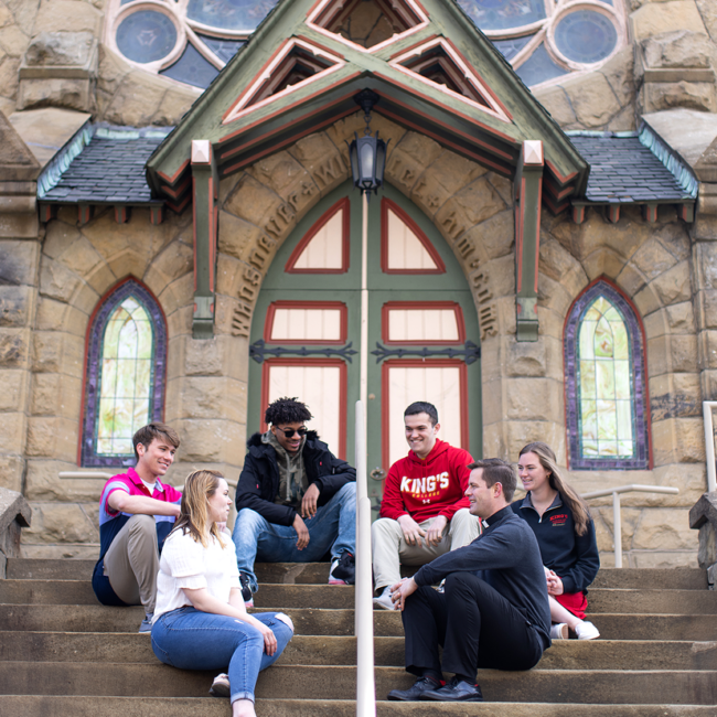 Students on campus at King's College