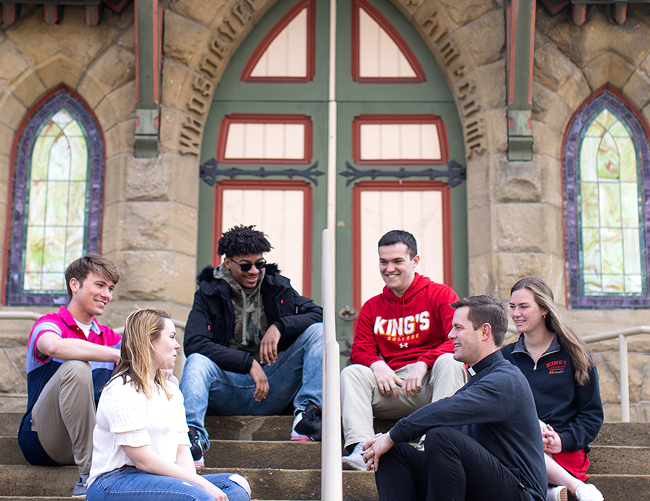 Students on campus at King's College
