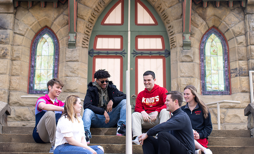 Students on campus at King's College