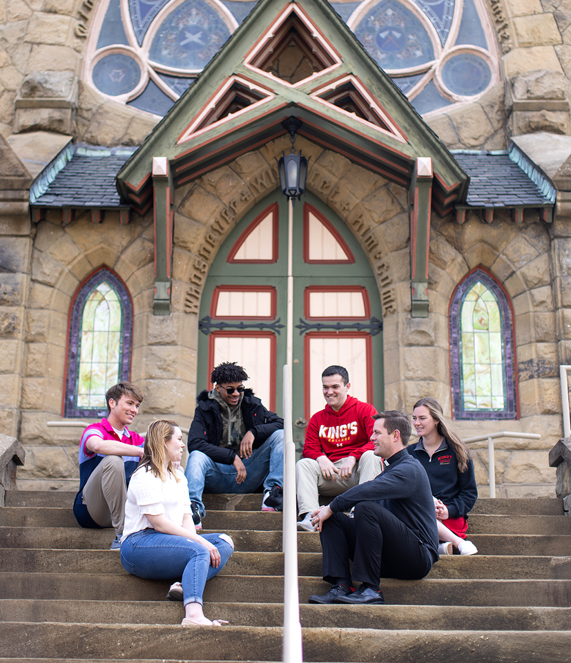 Students on campus at King's College
